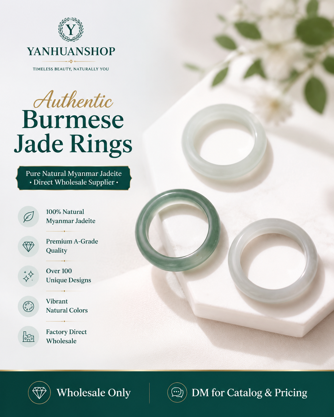 Myanmar jade rings * 10 pieces