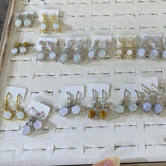 Jade earrings*10 pairs（1.25*1.25cm）