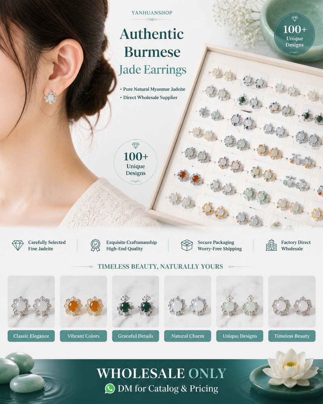 Jade earrings*10 pairs（0.75*0.75cm）